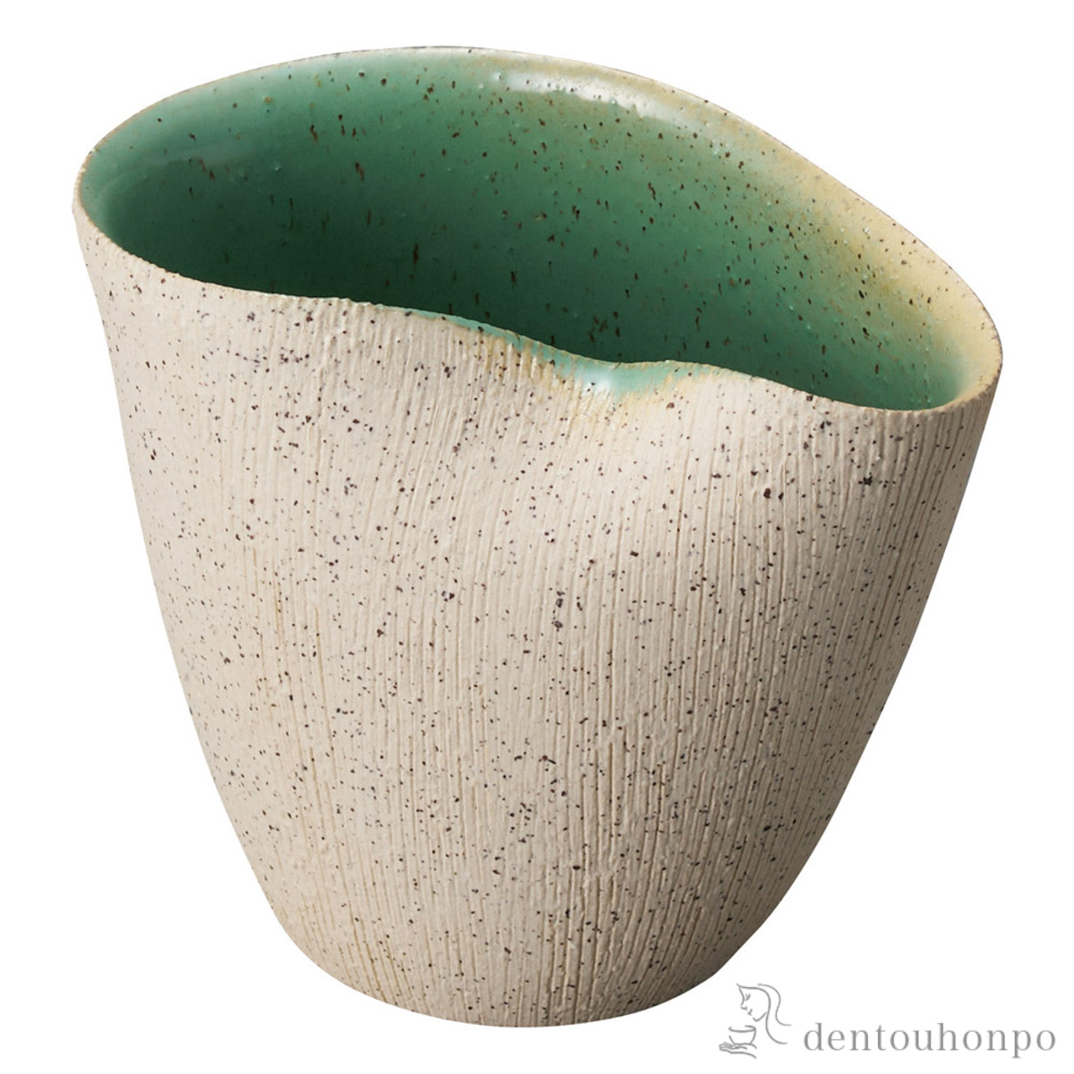 【送料無料】花瓶 たわみポット 白あさぎ≪在庫確認後、21営業日程で出荷≫ ( へちもん 木札名入れ有料 母の日 プレゼント 初任給 ガラス フラワーベース 花器 一輪挿し おすすめ 信楽焼 )