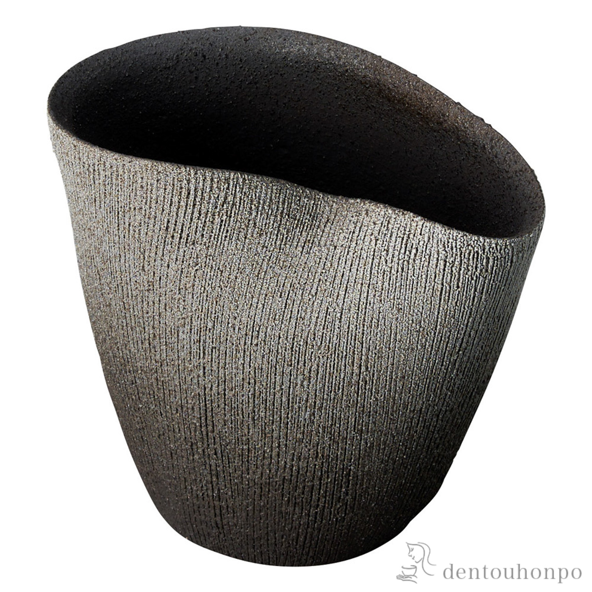 【送料無料】花瓶 たわみポット 残雪≪在庫確認後、21営業日程で出荷≫ ( へちもん 木札名入れ有料 母の日 プレゼント 初任給 ガラス フラワーベース 花器 一輪挿し おすすめ 信楽焼 )