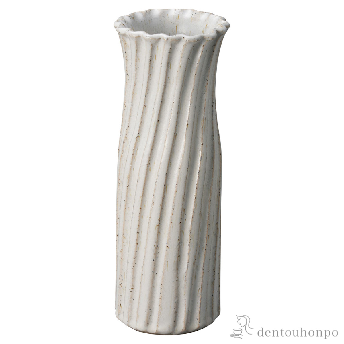 【送料無料】花瓶 かなで 御影白≪在庫確認後、21営業日程で出荷≫ ( へちもん 木札名入れ有料 母の日 プレゼント 初任給 ガラス フラワーベース 花器 一輪挿し おすすめ 信楽焼 )