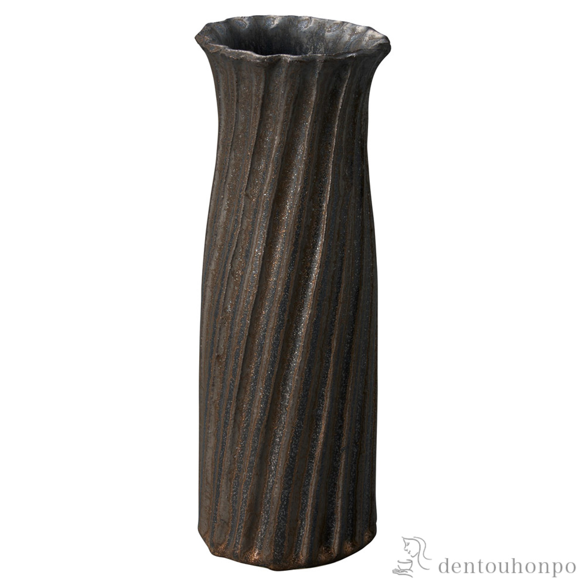 【送料無料】花瓶 かなで 金いぶし≪在庫確認後、21営業日程で出荷≫ ( へちもん 木札名入れ有料 母の日 プレゼント 初任給 ガラス フラワーベース 花器 一輪挿し おすすめ 信楽焼 )