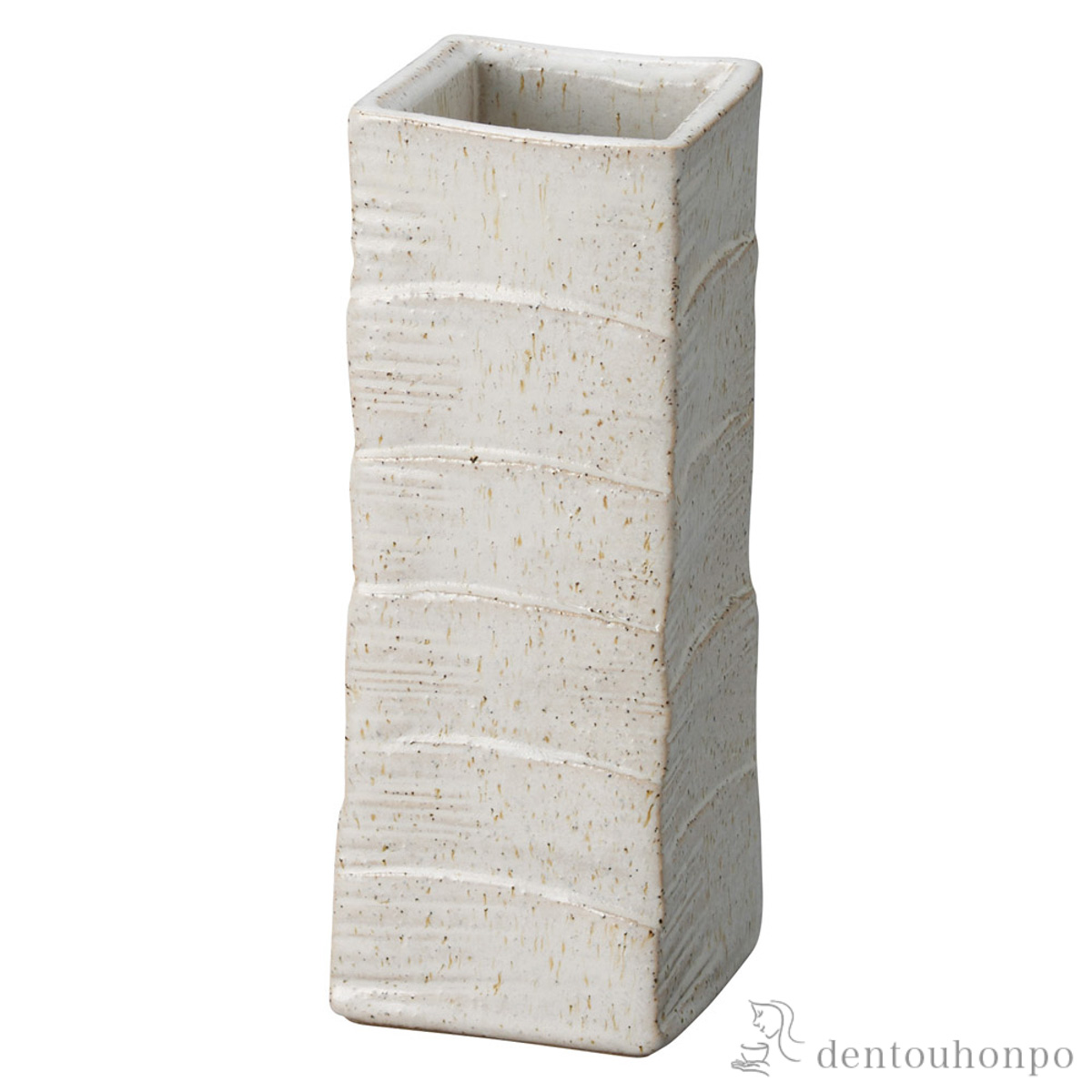 花瓶 さざ波 御影白 小≪在庫確認後、21営業日程で出荷≫ ( へちもん 木札名入れ有料 母の日 プレゼント 初任給 ガラス フラワーベース 花器 一輪挿し おすすめ 信楽焼 )