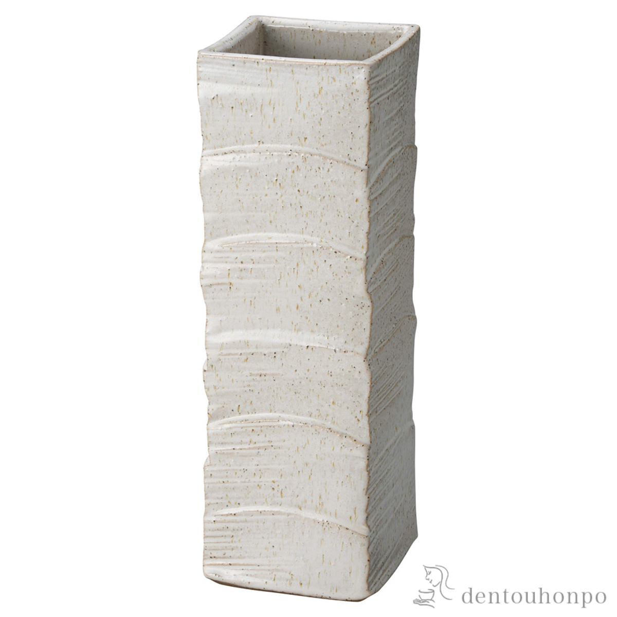 【送料無料】花瓶 さざ波 御影白 大≪在庫確認後、21営業日程で出荷≫ ( へちもん 木札名入れ有料 母の日 プレゼント 初任給 ガラス フラワーベース 花器 一輪挿し おすすめ 信楽焼 )