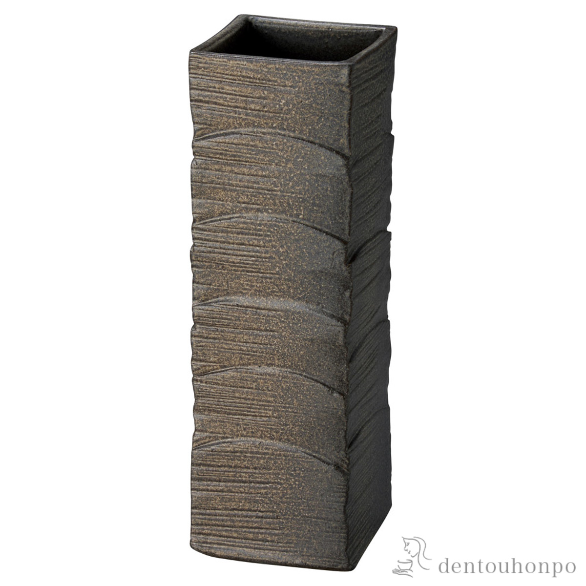 【送料無料】花瓶 さざ波 黒窯変 大≪在庫確認後、21営業日程で出荷≫ ( へちもん 木札名入れ有料 母の日 プレゼント 初任給 ガラス フラワーベース 花器 一輪挿し おすすめ 信楽焼 )