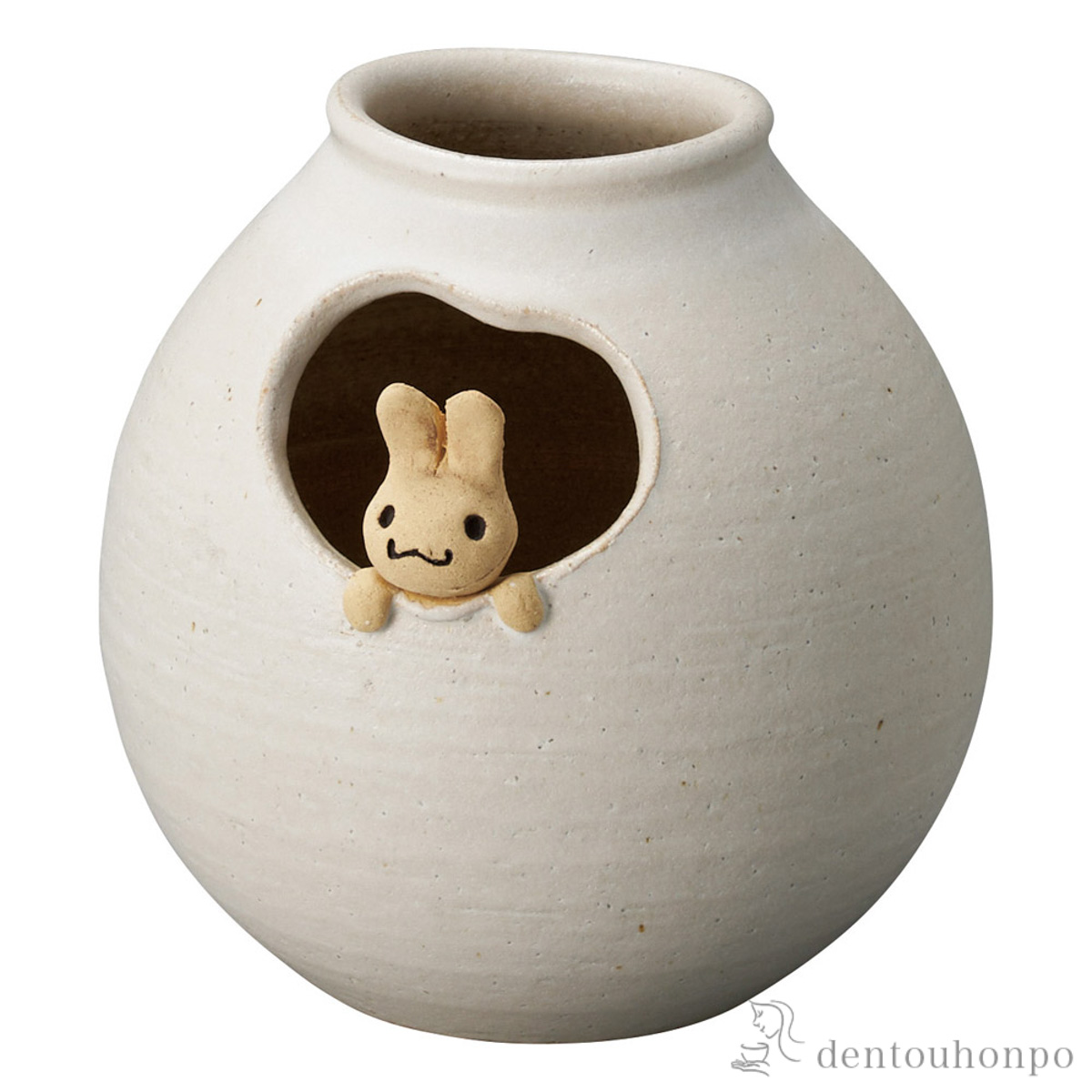 花瓶 玉 窓うさぎ≪在庫確認後、21営業日程で出荷≫ ( へちもん 木札名入れ有料 母の日 プレゼント 初任給 ガラス フラワーベース 花器 一輪挿し おすすめ 信楽焼 )