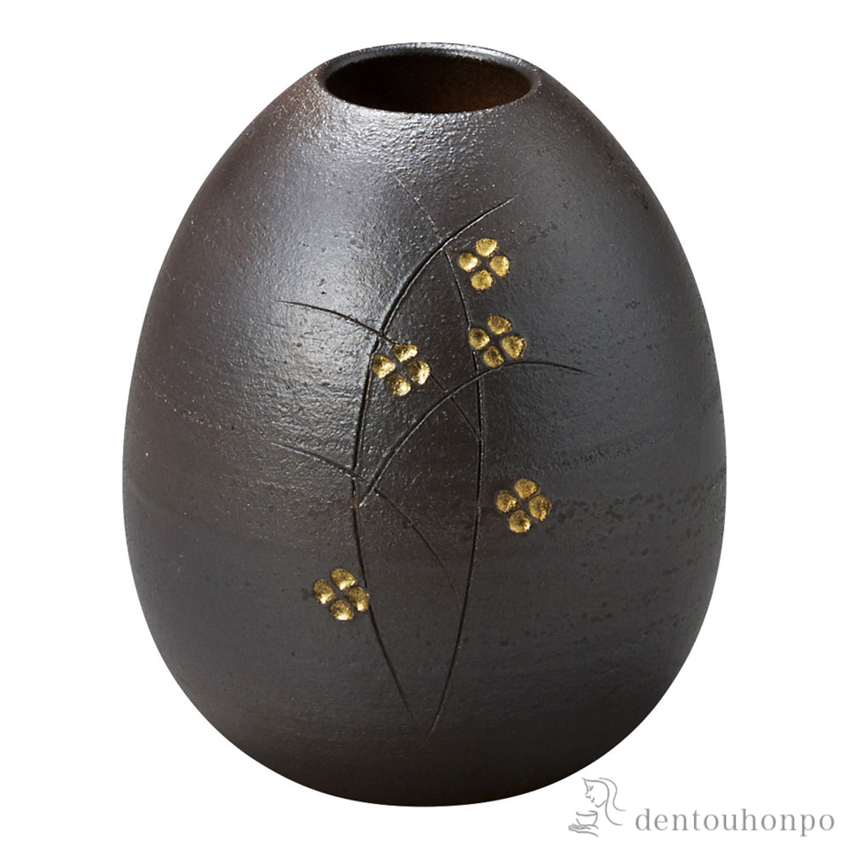 【送料無料】花瓶 なごみ 黒 ナツメ≪在庫確認後、21営業日程で出荷≫ ( へちもん 木札名入れ有料 母の日 プレゼント 初任給 ガラス フラワーベース 花器 一輪挿し おすすめ 信楽焼 )