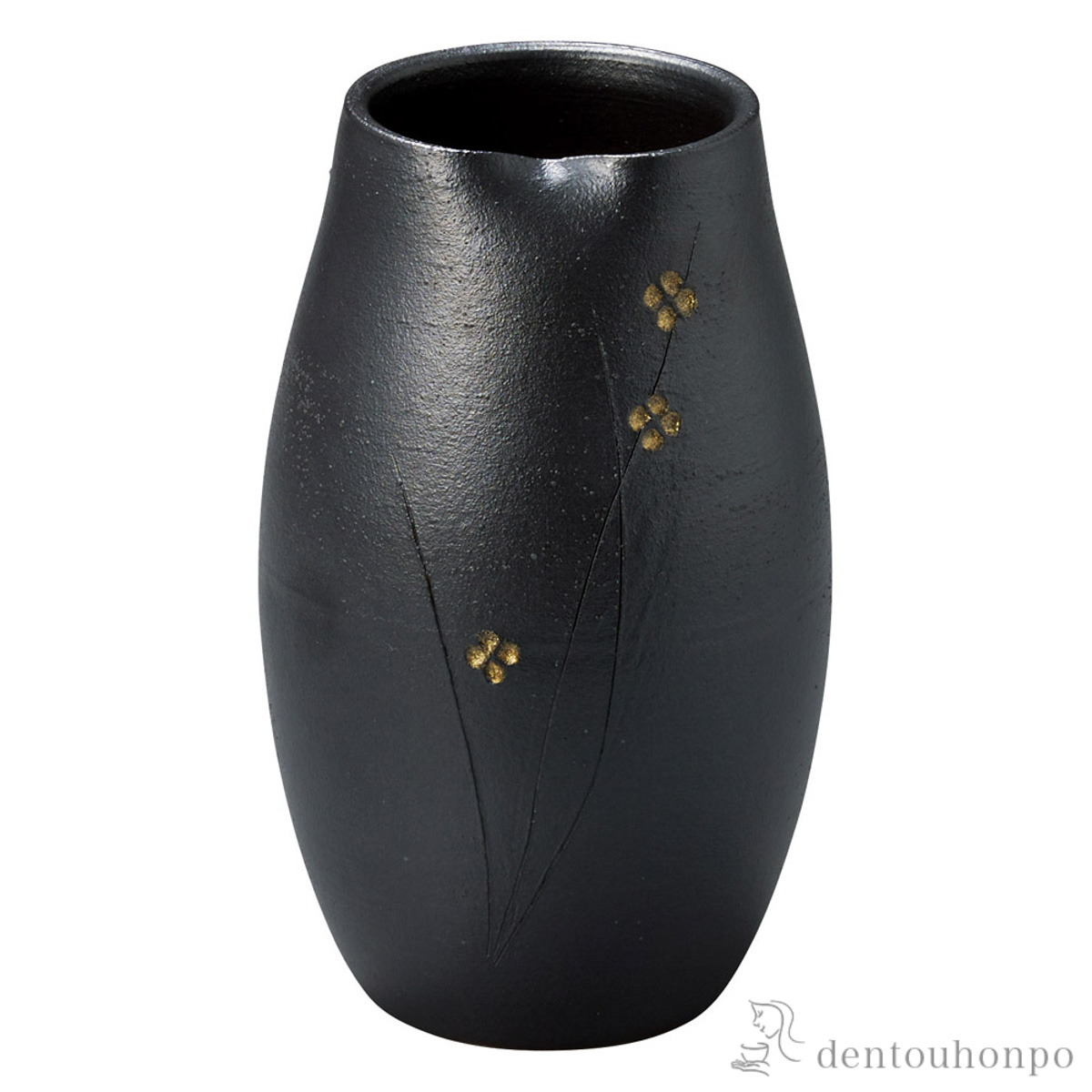 【送料無料】花瓶 なごみ 黒 俵≪在庫確認後、21営業日程で出荷≫ ( へちもん 木札名入れ有料 母の日 プレゼント 初任給 ガラス フラワーベース 花器 一輪挿し おすすめ 信楽焼 )