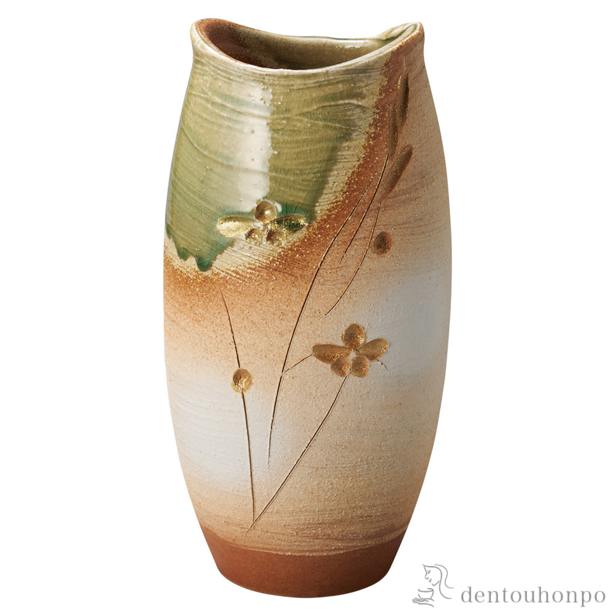 花瓶 明陽 大≪在庫確認後、21営業日程で出荷≫ ( へちもん 木札名入れ有料 母の日 プレゼント 初任給 ガラス フラワーベース 花器 一輪挿し おすすめ 信楽焼 )