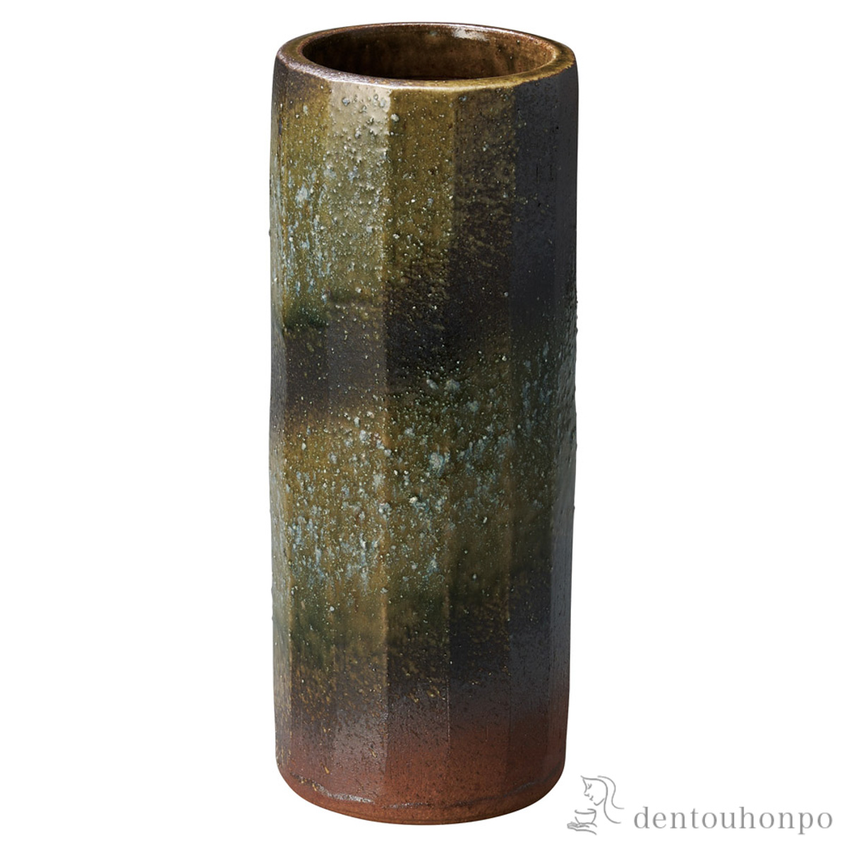 花瓶 面取寸胴 ビードロ窯変≪在庫確認後、21営業日程で出荷≫ ( へちもん 木札名入れ有料 母の日 プレゼント 初任給 ガラス フラワーベース 花器 一輪挿し おすすめ 信楽焼 )