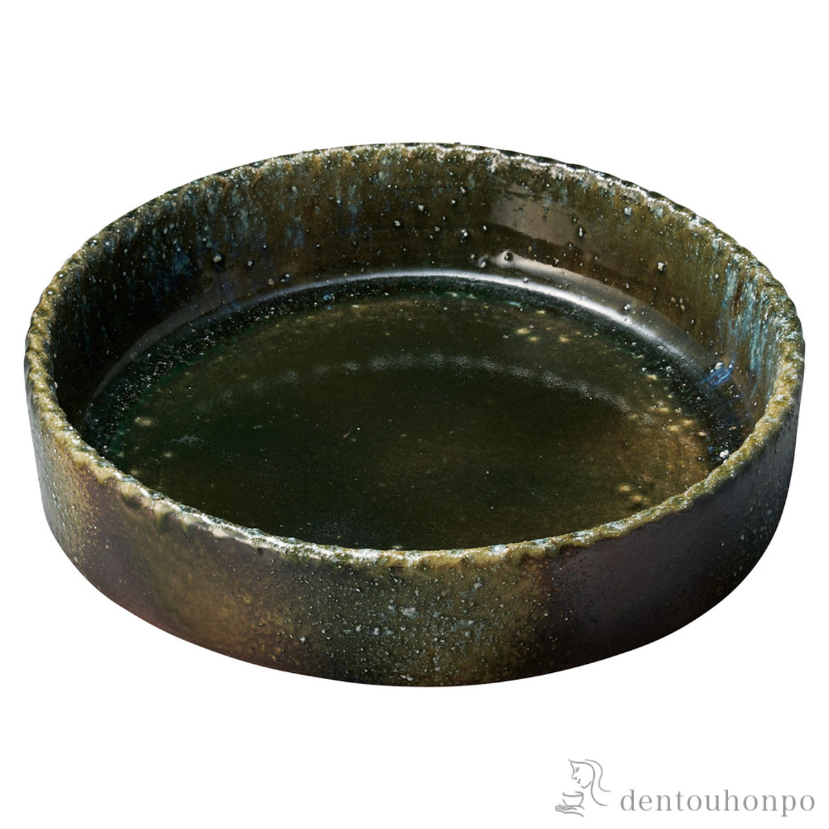 【送料無料】水盤 円 ビードロ窯変≪在庫確認後、21営業日程で出荷≫ ( へちもん 母の日 プレゼント 初任給 花器 いけばな 生け花 おしゃれ おすすめ 信楽焼 )