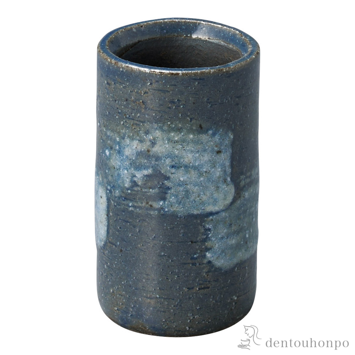 ミニ花瓶 青釉白刷毛 筒≪在庫確認後、21営業日程で出荷≫ ( へちもん 木札名入れ有料 母の日 プレゼント 初任給 一輪挿し おしゃれ 花器 フラワーベース かわいい 信楽焼 )