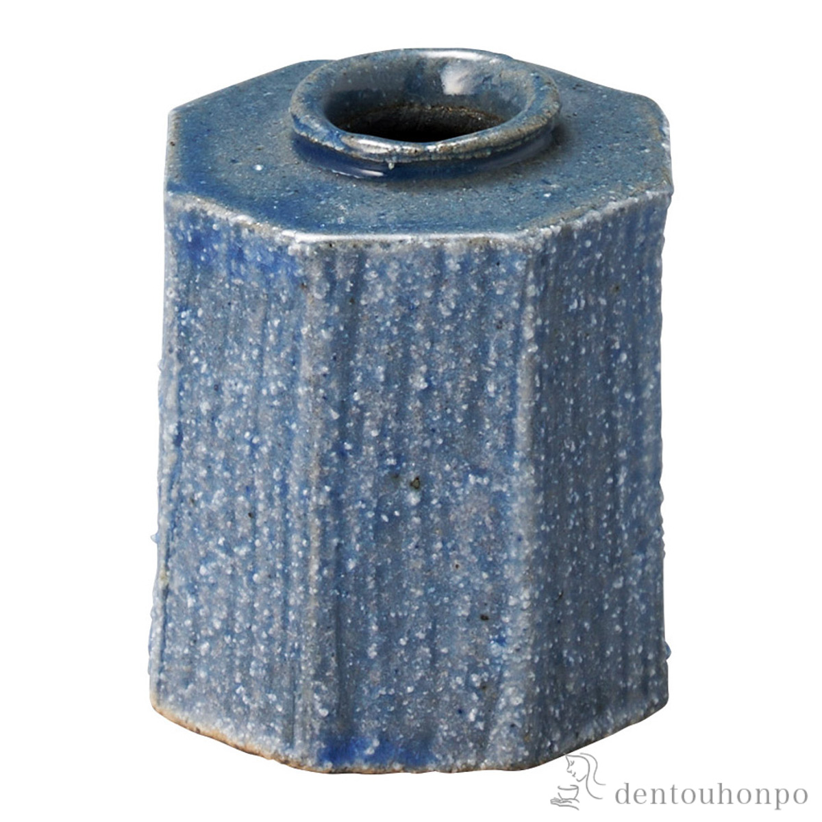 ミニ花瓶 青釉白刷毛 角瓶≪在庫確認後、21営業日程で出荷≫ ( へちもん 木札名入れ有料 母の日 プレゼント 初任給 一輪挿し おしゃれ 花器 フラワーベース かわいい 信楽焼 )