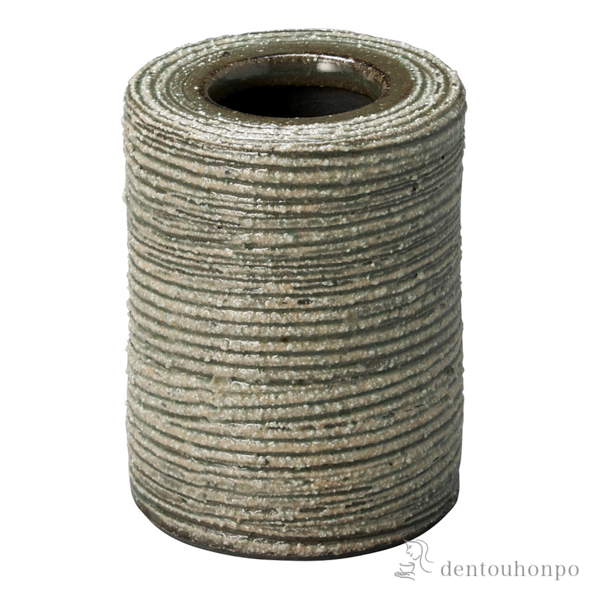 ミニ花瓶 緑釉白刷毛 千筋≪在庫確認後、21営業日程で出荷≫ ( へちもん 木札名入れ有料 母の日 プレゼント 初任給 一輪挿し おしゃれ 花器 フラワーベース かわいい 信楽焼 )