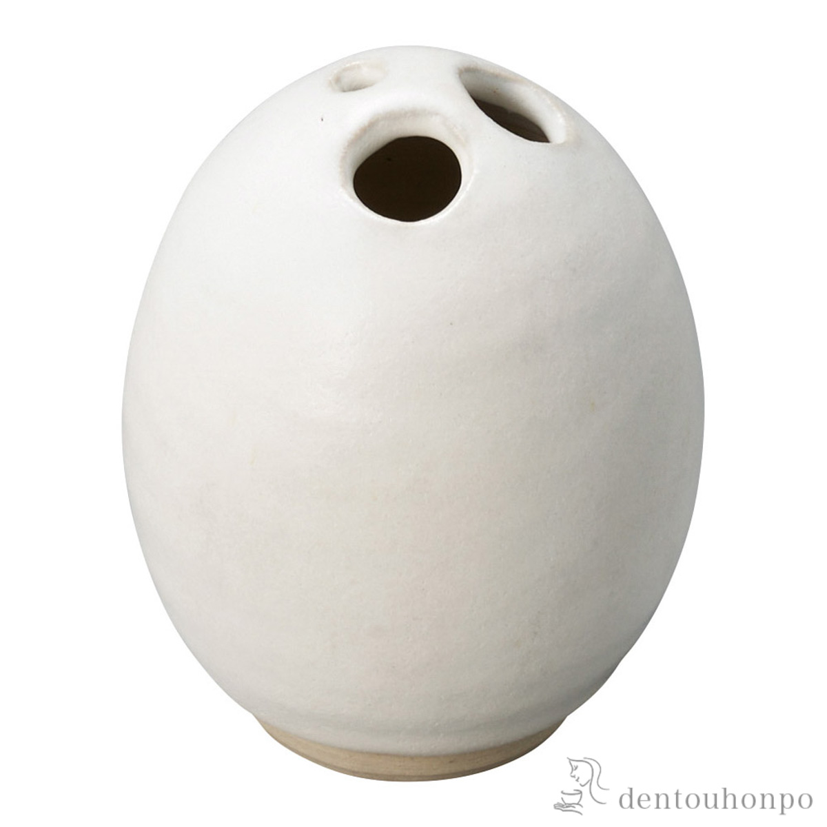 【送料無料】ミニ花瓶 花たまご 白≪在庫確認後、10~14営業日程で出荷予定≫ ( へちもん 木札名入れ有料 一輪挿し おしゃれ 花器 フラワーベース かわいい 信楽焼 )