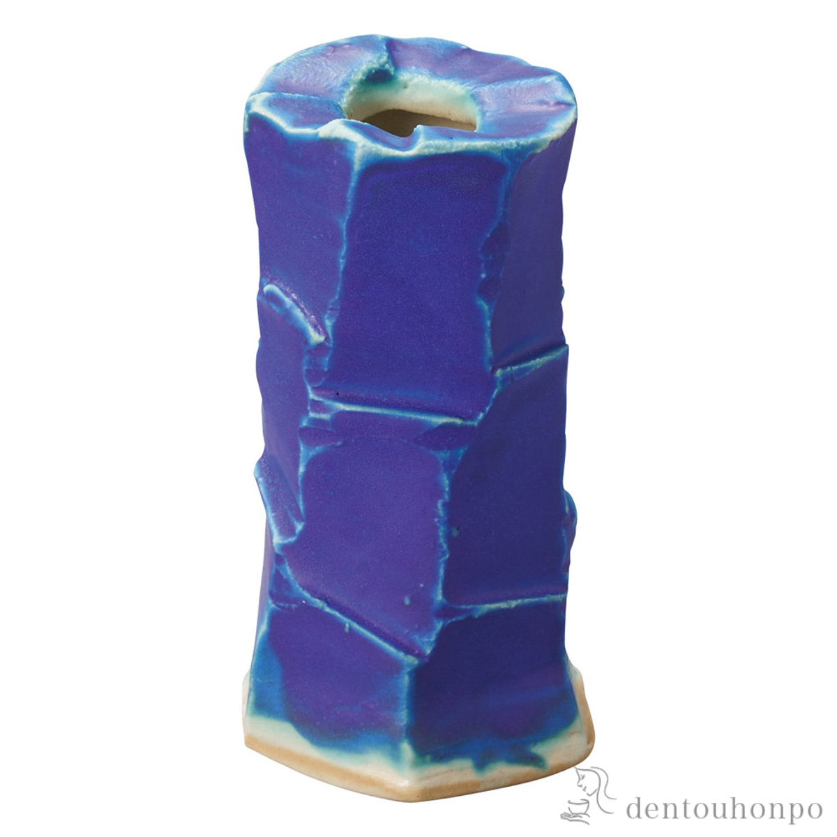 【送料無料】ミニ花瓶 氷柱 瑠璃≪在庫確認後、21営業日程で出荷≫ ( へちもん 木札名入れ有料 母の日 プレゼント 初任給 一輪挿し おしゃれ 花器 フラワーベース かわいい 信楽焼 )