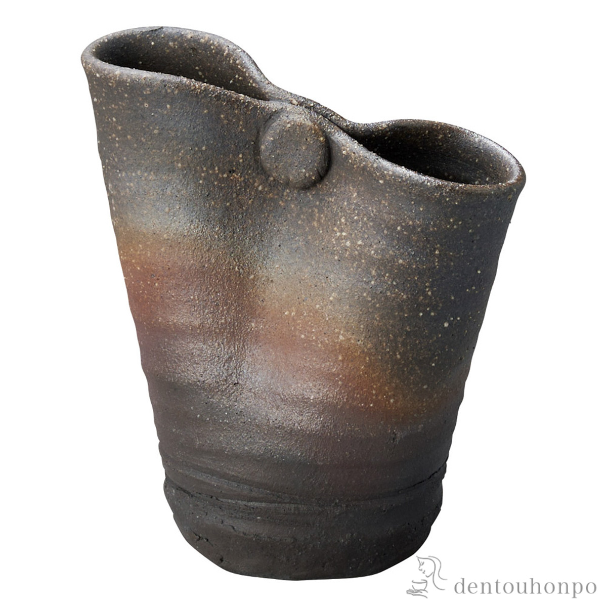 ミニ花瓶 炭窯変 結び≪在庫確認後、21営業日程で出荷≫ ( へちもん 木札名入れ有料 母の日 プレゼント 初任給 一輪挿し おしゃれ 花器 フラワーベース かわいい 信楽焼 )