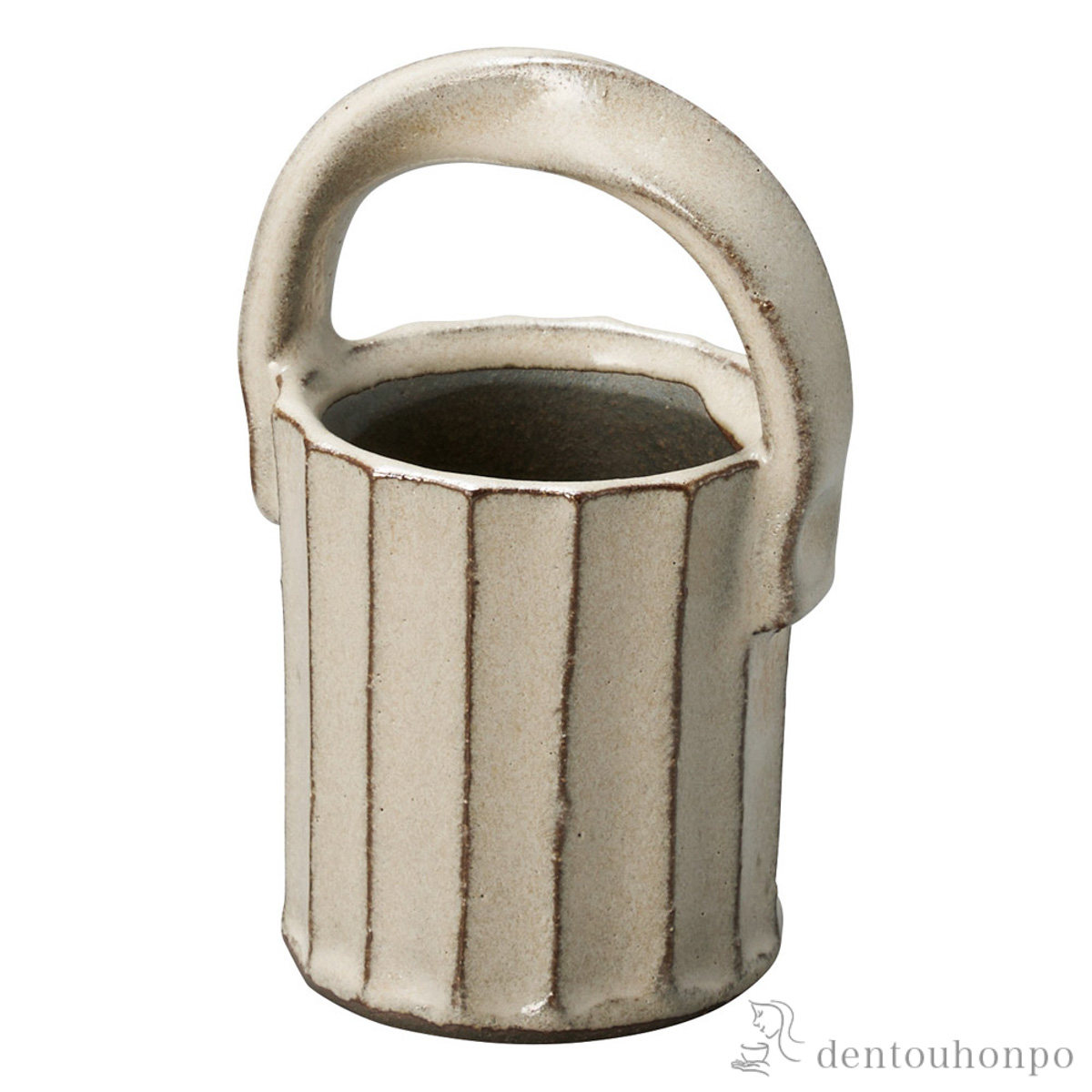 ミニ花瓶 グレージュ しのぎ≪在庫確認後、21営業日程で出荷≫ ( へちもん 木札名入れ有料 母の日 プレゼント 初任給 一輪挿し おしゃれ 花器 フラワーベース かわいい 信楽焼 )