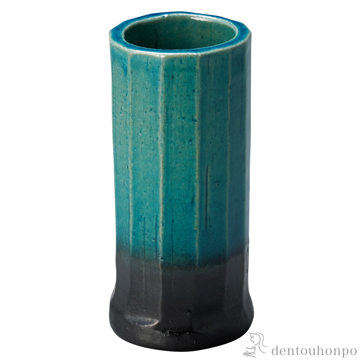 【送料無料】ミニ花瓶 面取寸胴 ブルートーン 大≪在庫確認後、21営業日程で出荷≫ ( へちもん 木札名入れ有料 母の日 プレゼント 初任給 一輪挿し おしゃれ 花器 フラワーベース かわいい 信楽焼 )