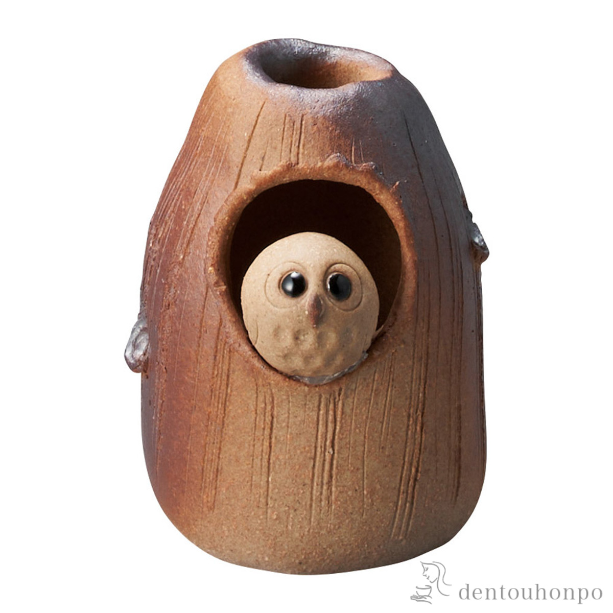 ミニ花瓶 ふくろう≪在庫確認後、21営業日程で出荷≫ ( へちもん 木札名入れ有料 母の日 プレゼント 初任給 一輪挿し おしゃれ 花器 フラワーベース かわいい 信楽焼 )