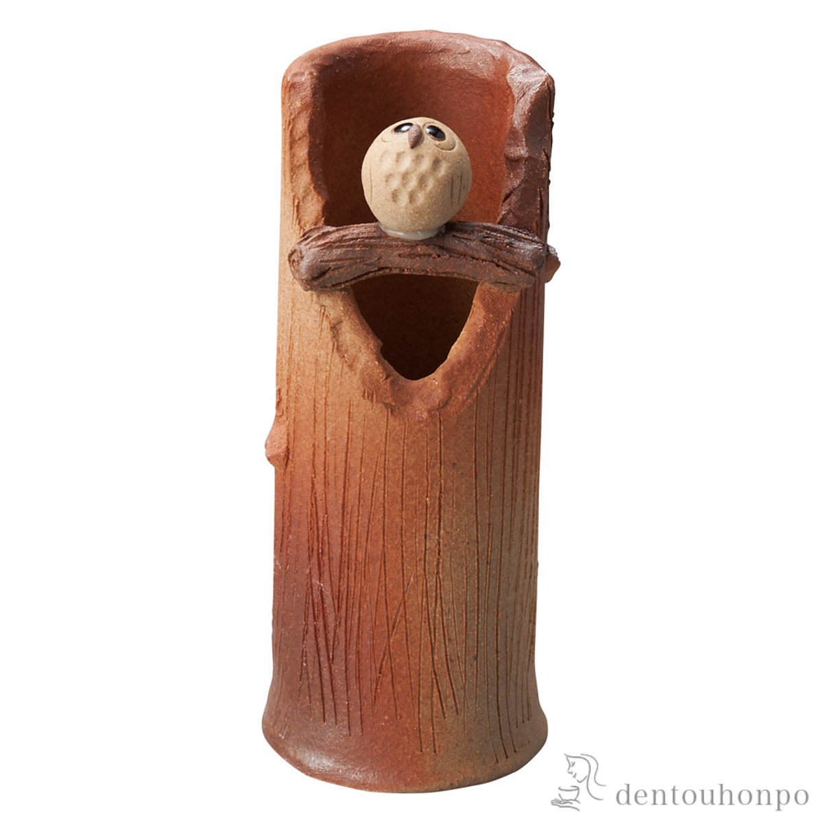 ミニ花瓶 ふくろう≪在庫確認後、21営業日程で出荷≫ ( へちもん 木札名入れ有料 母の日 プレゼント 初任給 一輪挿し おしゃれ 花器 フラワーベース かわいい 信楽焼 )