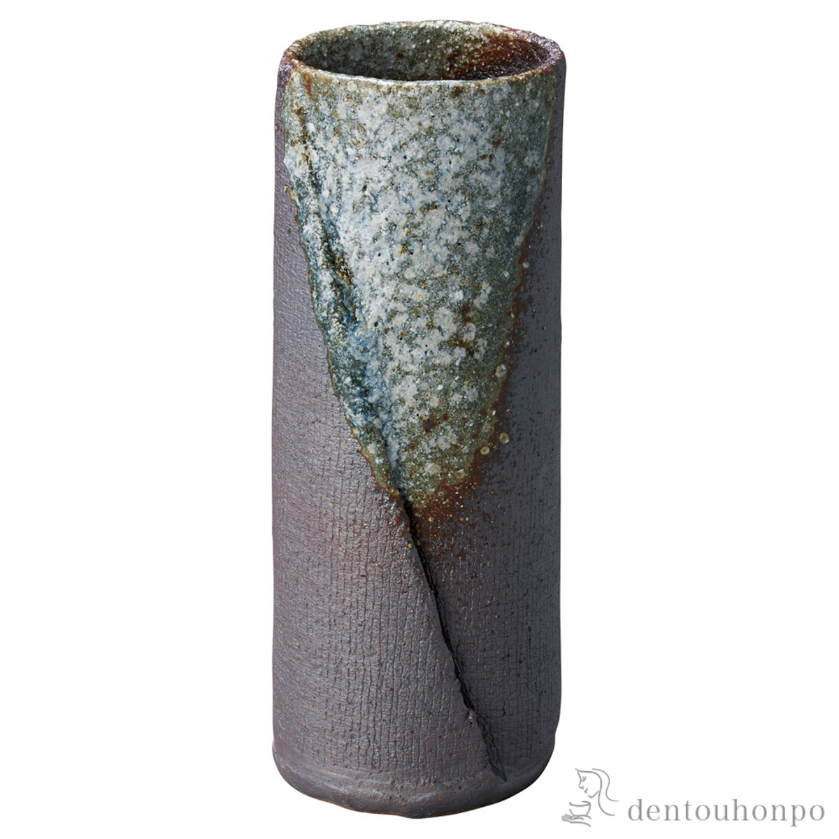 【送料無料】花瓶 萩窯変 筒≪在庫確認後、21営業日程で出荷≫ ( へちもん 木札名入れ有料 母の日 プレゼント 初任給 ガラス フラワーベース 花器 一輪挿し おすすめ 信楽焼 )