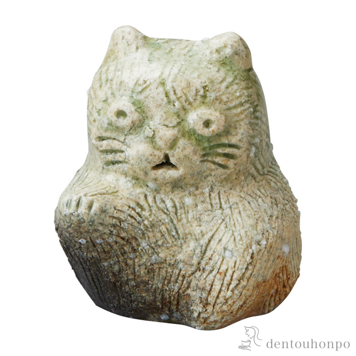 置物 窯守 ねこ 小≪在庫確認後、21営業日程で出荷≫ ( へちもん 木札名入れ有料 母の日 プレゼント 初任給 置物 玄関 コンパクト 人気 縁起物 信楽焼 )