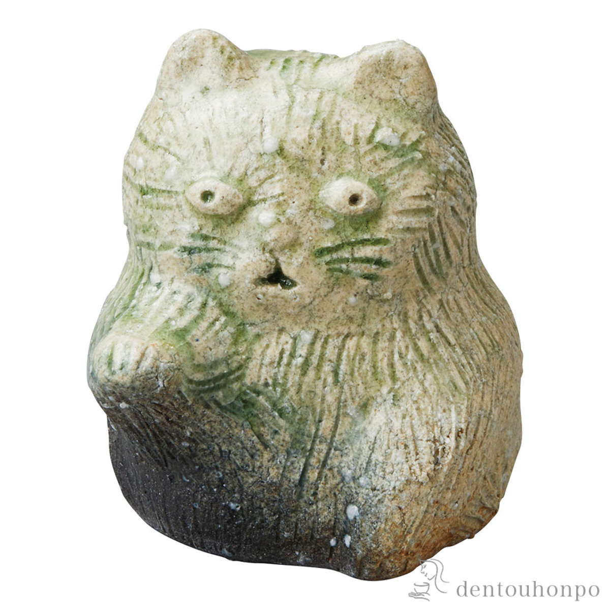 【送料無料】置物 窯守 ねこ 中≪在庫確認後、21営業日程で出荷≫ ( へちもん 木札名入れ有料 母の日 プレゼント 初任給 置物 玄関 コンパクト 人気 縁起物 信楽焼 )