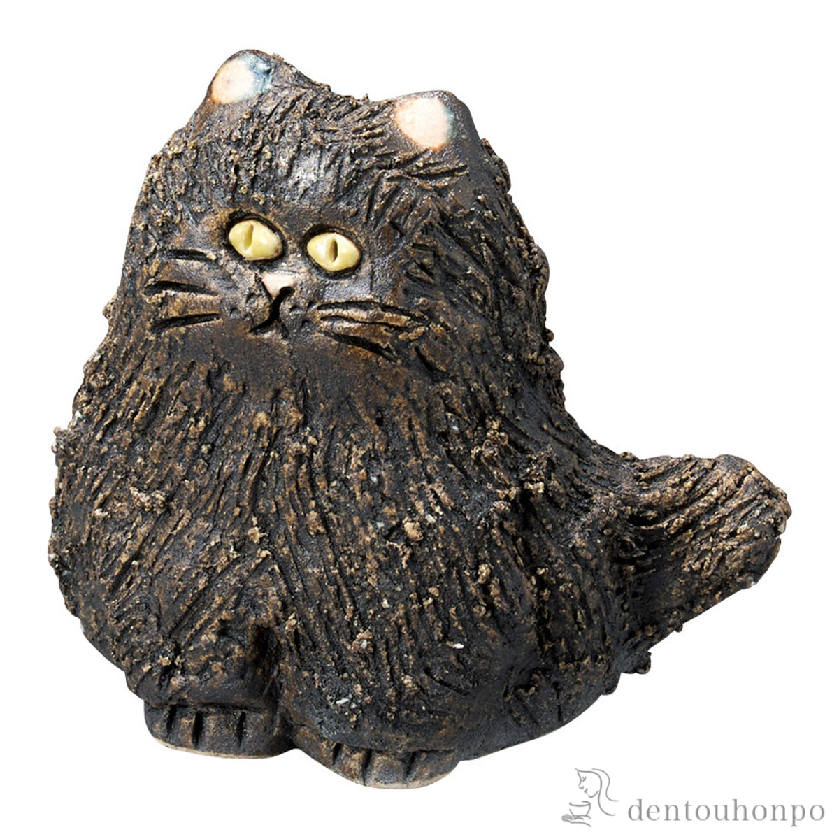 【送料無料】置物 猫のMUKU 黒 小≪在庫確認後、21営業日程で出荷≫ ( へちもん 木札名入れ有料 母の日 プレゼント 初任給 信楽焼 )