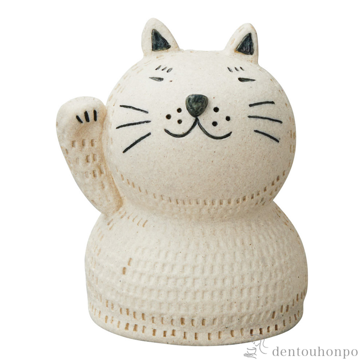 置物 餅ねこ 白≪在庫確認後、10~14営業日程で出荷≫ ( へちもん 木札名入れ有料 初任給 プレゼント 父の日 置物 幸運 開運 まねきねこ 風水 信楽焼 )