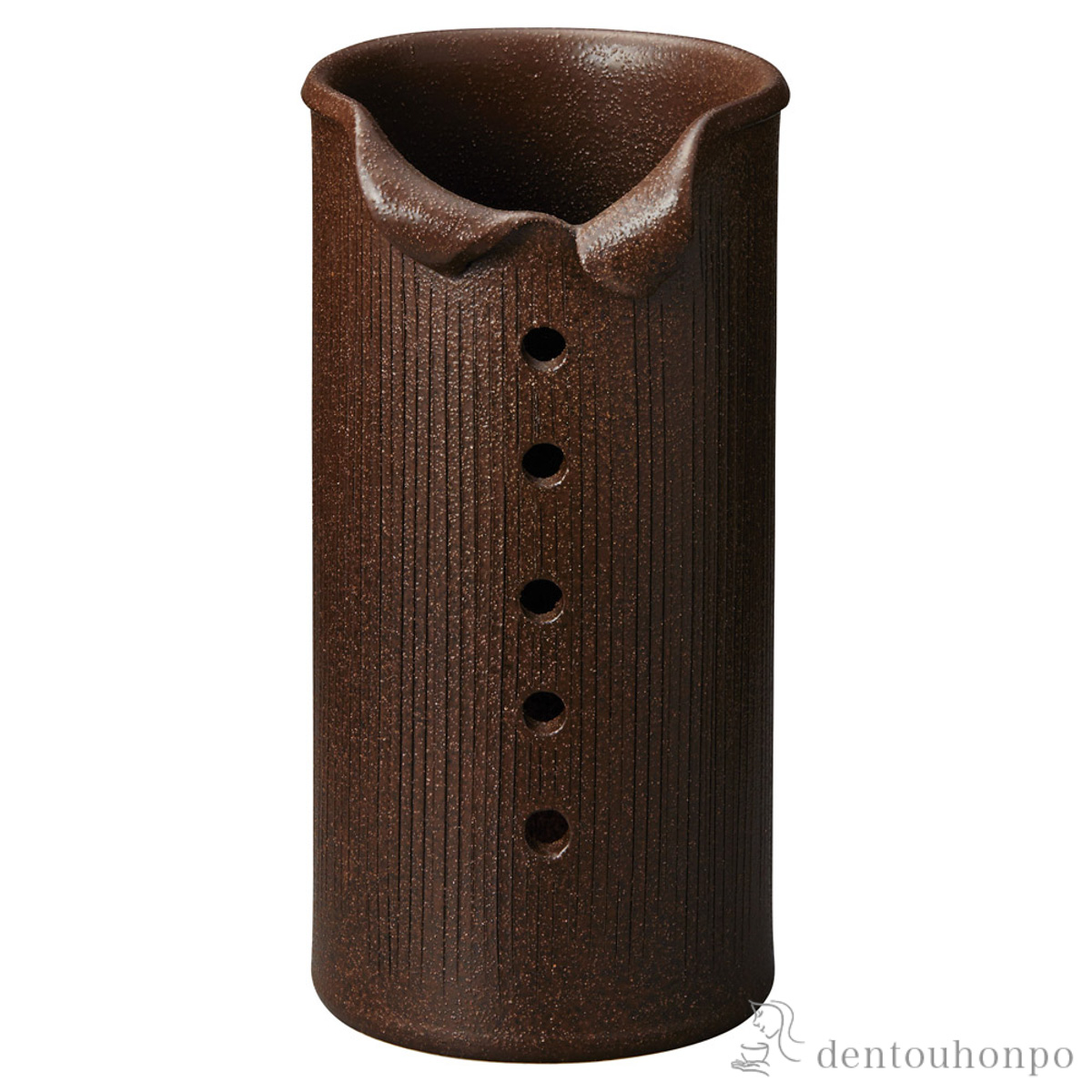 【送料無料】傘立て カラー ブラウン≪在庫確認後、10~14営業日程で出荷予定≫ ( へちもん スリム 玄関 お店 高級 おすすめ 信楽焼 )