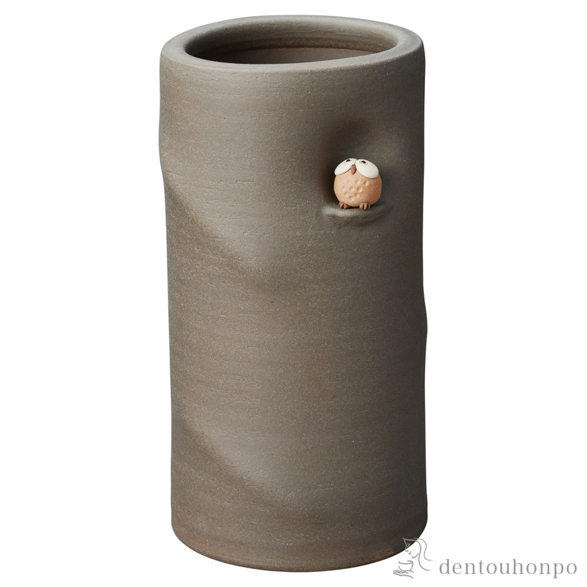 【送料無料】傘立て ふくろう よふかし≪在庫確認後、10~14営業日程で出荷≫ ( へちもん 母の日 プレゼント 初任給 スリム 玄関 お店 高級 おすすめ 信楽焼 )