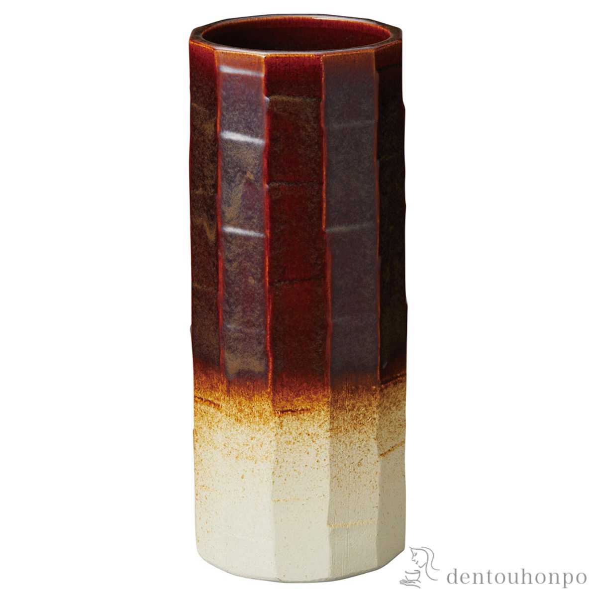 【送料無料】傘立て 面取 飴ガラス窯変≪在庫確認後、10~14営業日程で出荷予定≫ ( へちもん スリム 玄関 お店 高級 おすすめ 信楽焼 )