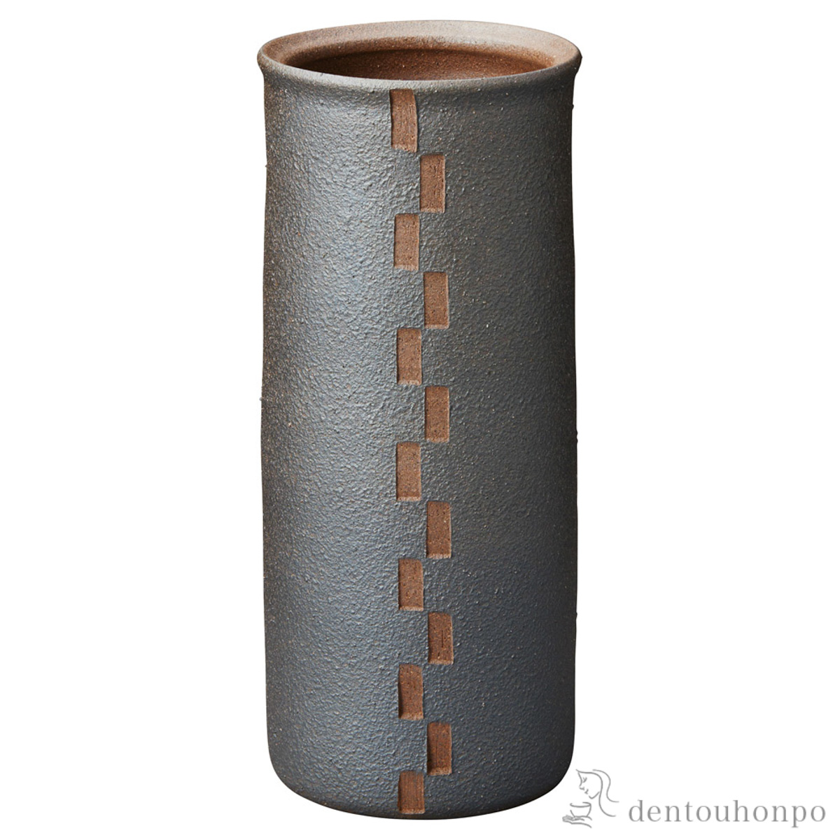 【送料無料】傘立て 小街カフェ 丸 チョコ≪在庫確認後、10~14営業日程で出荷予定≫ ( へちもん スリム 玄関 お店 高級 おすすめ 信楽焼 )