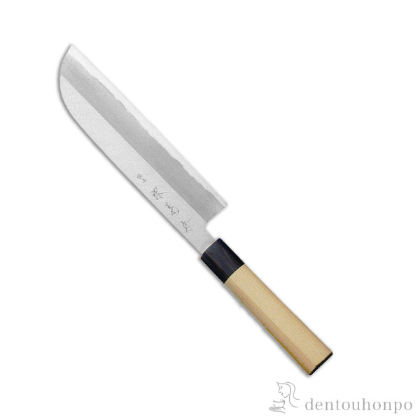 【送料無料】和包丁 堺菊守 極上（水牛柄） 鎌型薄刃 180mm 1本 名入れ彫刻無料≪在庫確認後、7営業日程で出荷≫ ( 切れ味 ナイフ 庖丁 人気 おすすめ 堺打刃物 )