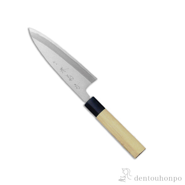 【送料無料】和包丁 堺菊守 極上（水牛柄） 舟行 150mm 1本 名入れ彫刻無料≪在庫確認後、7営業日程で出荷≫ ( 切れ味 ナイフ 庖丁 人気 おすすめ 堺打刃物 )