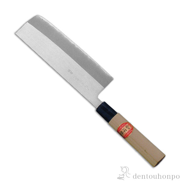 【送料無料】和包丁 堺菊守 モリブデン（プラスチック柄） 菜切 165mm 1本 名入れ彫刻無料≪在庫確認後、7営業日程で出荷≫ ( 切れ味 ナイフ 庖丁 人気 おすすめ 堺打刃物 )