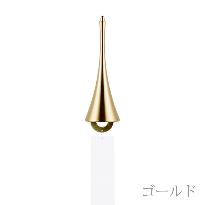 風鈴 ホルン ゴールド 短冊付≪在庫確認後、21営業日程で出荷≫ ( 能作 母の日 プレゼント 初任給 受付 来客用 仏具 仏壇 人気 高岡銅器 )