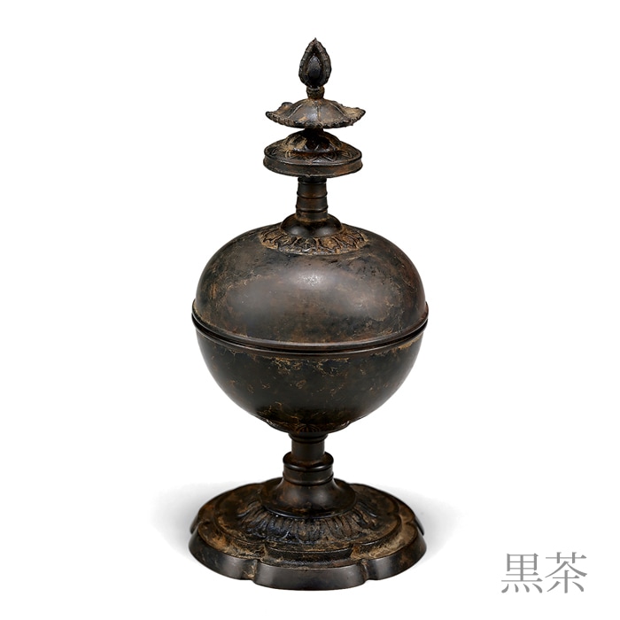 【送料無料】塔鋺合子（とうまりごうす） 黒茶 桐箱入り≪在庫確認後、21営業日程で出荷≫ ( 能作 木箱名入れ有料 お香 線香 リラックス 仏具 人気 高岡銅器 )