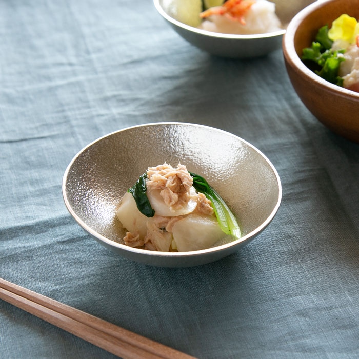 大鉢 Kuzushi Tare 大≪在庫確認後、21営業日程で出荷≫ ( 能作 母の日 プレゼント 初任給 和食 食器 料理 食器 パーティー 高岡銅器 )