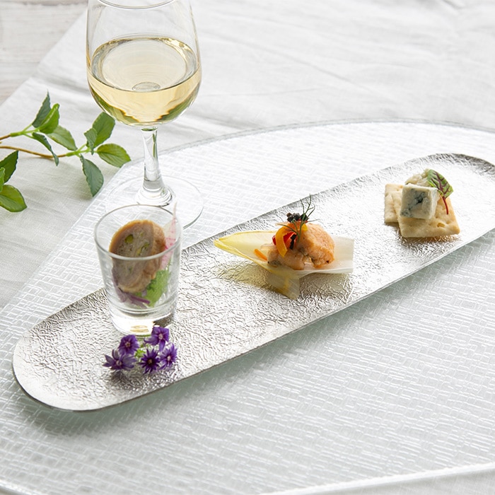 【送料無料】長皿 氷割≪在庫確認後、21営業日程で出荷≫ ( 能作 母の日 プレゼント 初任給 プレート おつまみ 料理 和食 洋食 高岡銅器 )