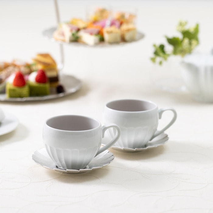 【送料無料】ティーカップ＆ソーサー Edge ティーカップ2個・ソーサー2個≪在庫確認後、21営業日程で出荷≫ ( 能作 母の日 プレゼント 初任給 セット ソーサー ティーカップ 美味しい おすすめ 高岡銅器 )