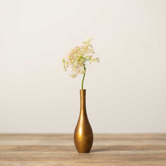 一輪差し 金茶 ミニ≪在庫確認後、21営業日程で出荷≫ ( 能作 母の日 プレゼント 初任給 ガラス フラワーベース 花器 一輪挿し おすすめ 高岡銅器 )