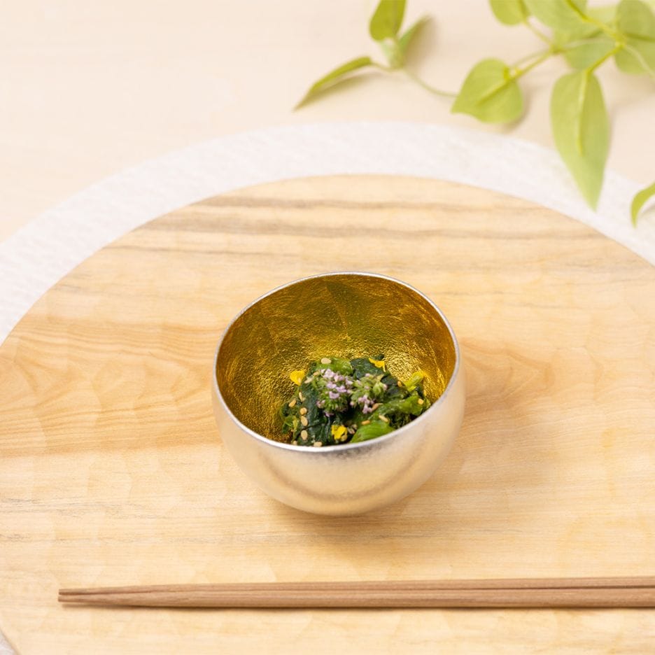 大鉢 Kuzushi Tare 金箔 大≪在庫確認後、21営業日程で出荷≫ ( 能作 母の日 プレゼント 初任給 和食 食器 料理 食器 パーティー 高岡銅器 )