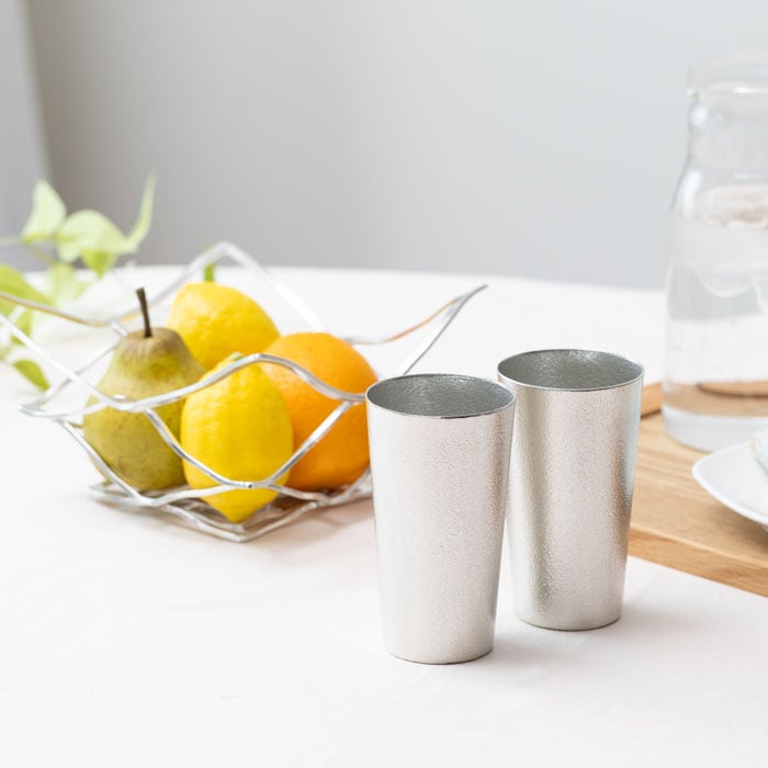 【送料無料】感謝 ギフトセット KAGO・Mサイズ ビアカップ2個・KAGO1個≪在庫確認後、10~14営業日程で出荷予定≫ ( 能作 名入れ有料 ビールグラス ビアグラス 保温 保冷 人気 高岡銅器 )