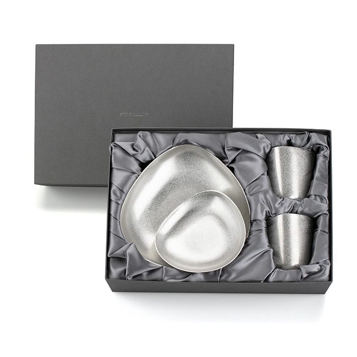 【送料無料】極みセット SAI 大皿1枚・小皿1枚・カップ2個≪在庫確認後、21営業日程で出荷≫ ( 能作 焼酎グラス ビアカップ ビールグラス フリーカップ グラス 高岡銅器 )