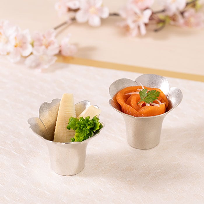 花小鉢 2種類から 選べる 2個セット≪在庫確認後、10~14営業日程で出荷予定≫ ( 和食 食器 おつまみ 朝食 料理 高岡銅器 )