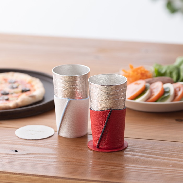 【送料無料】ビアカップ ペア祝杯セット 4種類から選べる カバー・コースター付≪在庫確認後、21営業日程で出荷≫ ( 母の日 プレゼント 初任給 酒器 日本酒 冷酒 プレゼント 人気 高岡銅器 )