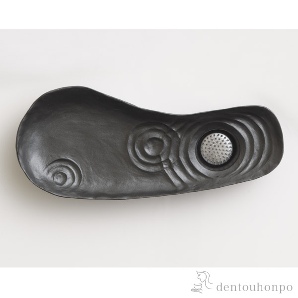 水盤 雫影 なでしこ　消炭色 剣山付≪在庫確認後、10~14営業日程で出荷≫ ( 母の日 プレゼント 初任給 花器 いけばな 生け花 おしゃれ おすすめ 高岡銅器 )