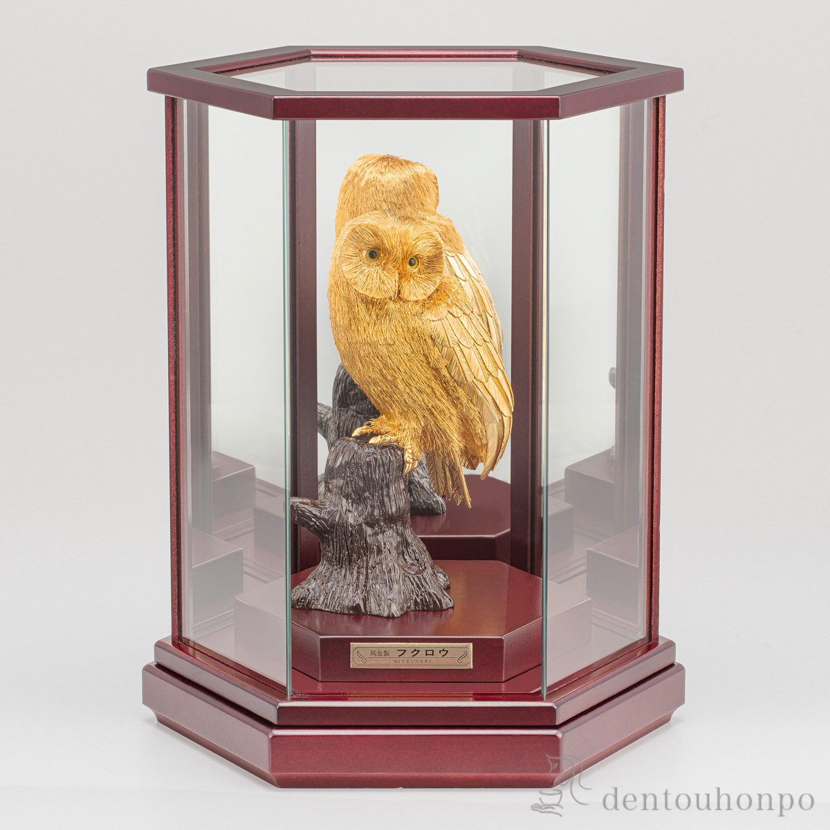 【送料無料】純金 フクロウ D 150g≪注文後に商品取り寄せ、後日納期連絡致します≫ ( 光則（金工芸） 木札名入れ有料 高級 コレクション 美術品 工芸品 伝統 東京銀器（金工芸） )