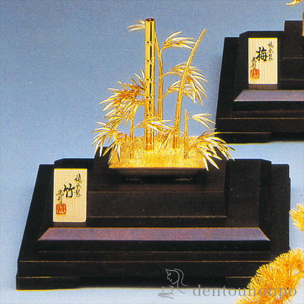 【送料無料】純金 盆栽 竹 A 3号・100g≪注文後に商品取り寄せ、後日納期連絡致します≫ ( 光則（金工芸） 木札名入れ有料 高級 コレクション 美術品 工芸品 伝統 東京銀器（金工芸） )