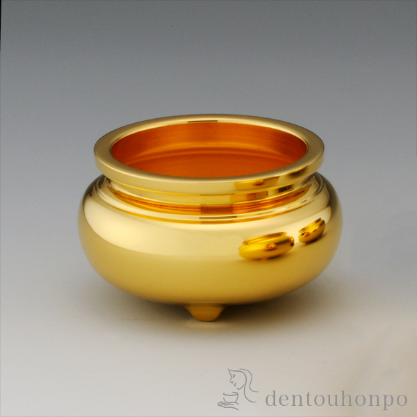 【送料無料】純金 線香立 3寸・300g≪1ヶ月程で出荷予定≫ ( 光則（金工芸） 木札名入れ有料 お寺 仏壇 ブランド おすすめ 人気 東京銀器（金工芸） )